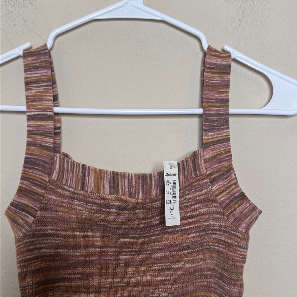 Madewell Space Dyed Tie Back Crop Sweater Tank - Picture 4 of 13